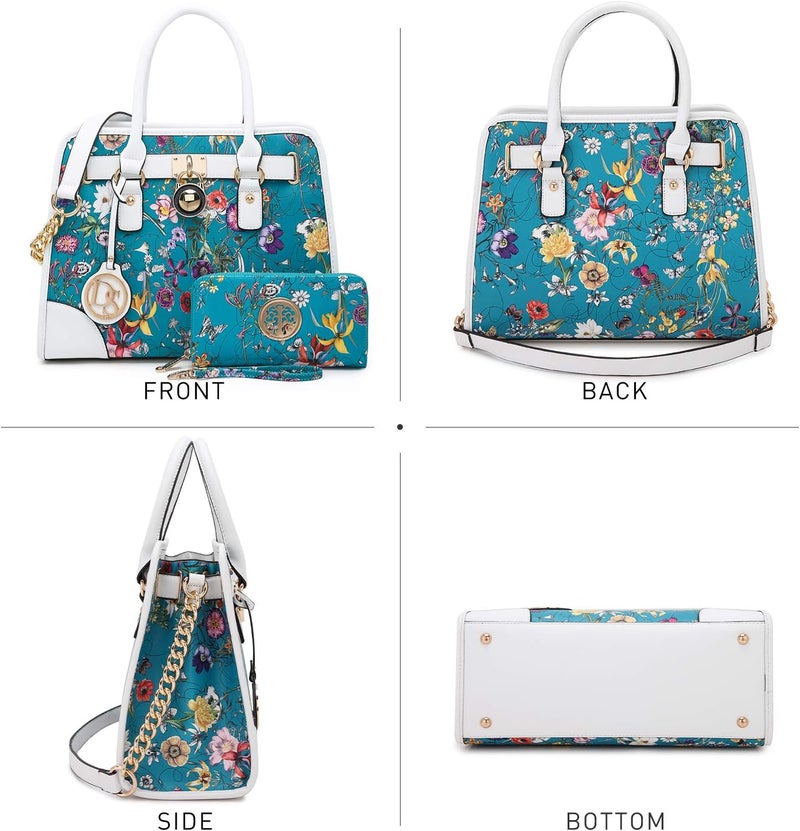 DASEIN Women Handbags Top Handle Satchel Purse Shoulder Bag Briefcase Hobo Bag Set 2pcs - Image 3