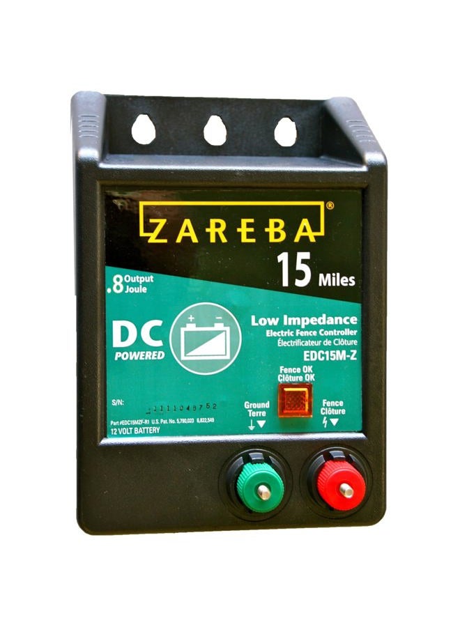 Zareba EDC15M-Z 15-Mile Battery Operated Low Impedance Electric Fence Charger, Black - Image 1
