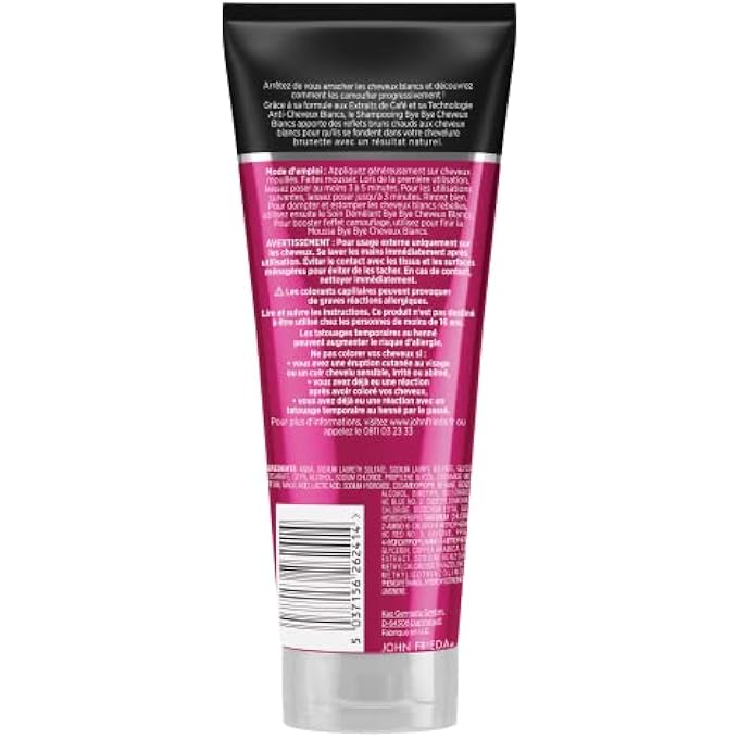 John Frieda BYE BYE WHITE HAIR SHAMPOO FOR BRUNETTES 250ML - Image 2