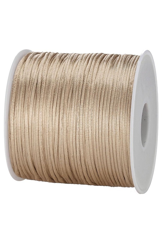 OZXCHIXU 2mm x 100 yards Satin Nylon Trim Cord, Rattail, Chinese Knot, Kumihimo Cord (Khaki) - Image 2