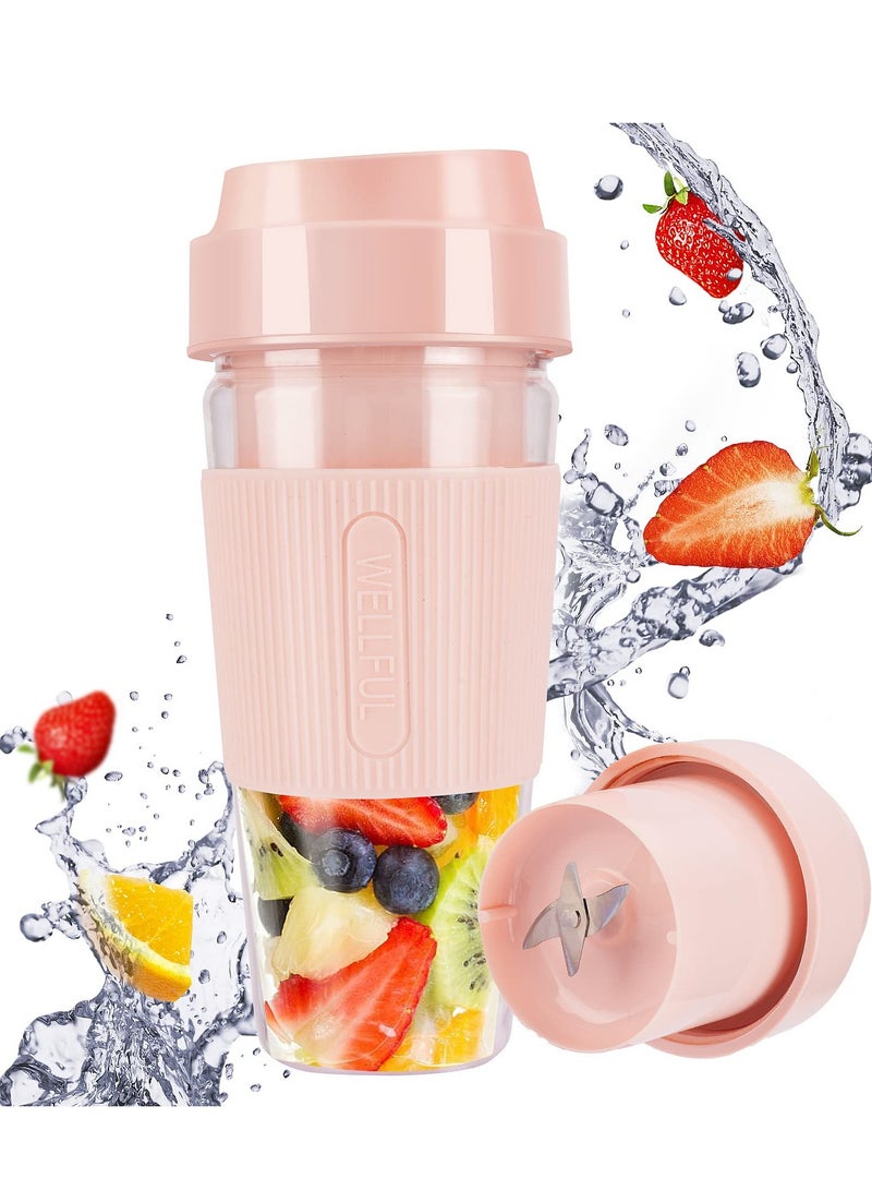 Portable Blender Bottle, USB Rechargeable Mini Juice Blender, Multifunctional Fruit Juice Mixer, Fresh Juice Blender Bottle for Fruit, Milk, Shakes, Home, Travel, Office, Outdoor, Gift