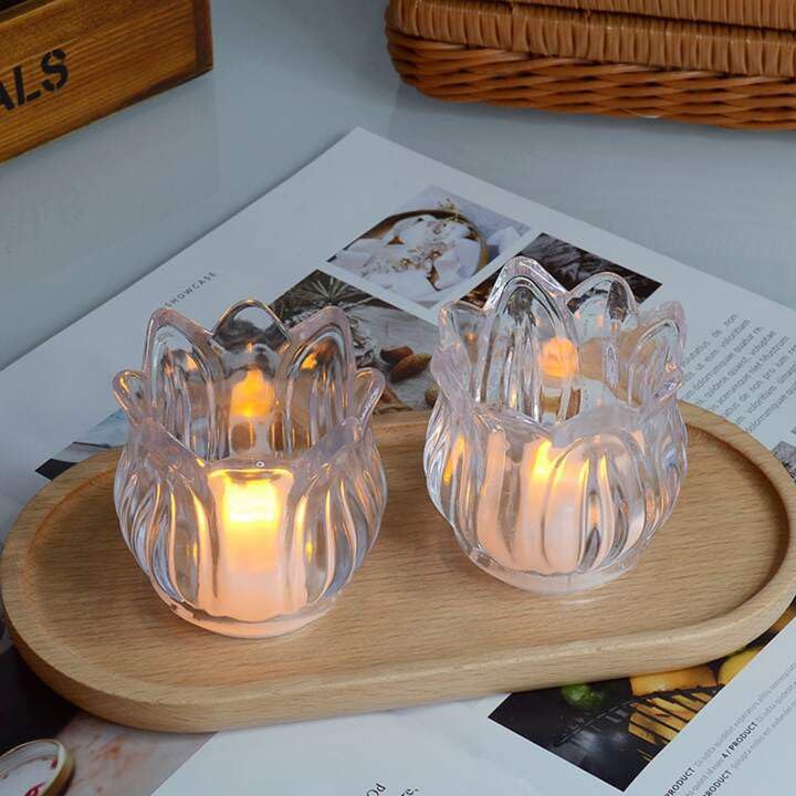 RavSo RavSo Beautiful Lotus Flower Butten Candle for Home Decoration Tlight Flower Table Diya White Warm Diwali Decor Home Tealight Accent Votive Decor Home Gift Tealight 12  - Image 4