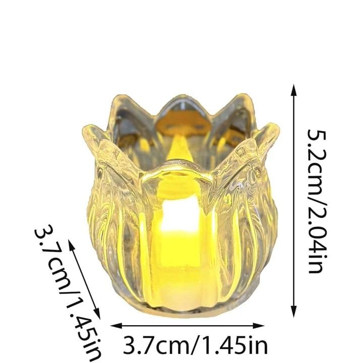 RavSo RavSo Beautiful Lotus Flower Butten Candle for Home Decoration Tlight Flower Table Diya White Warm Diwali Decor Home Tealight Accent Votive Decor Home Gift Tealight 12  - Image 2