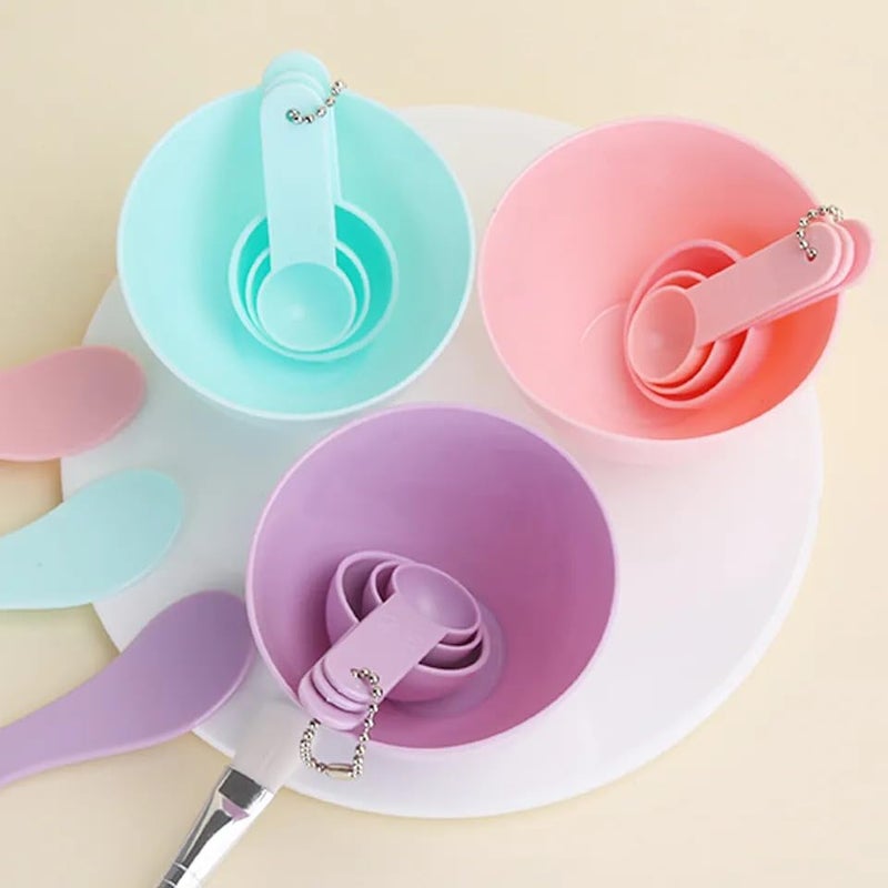 J3G J3G 6 IN 1 DIY Custom face applicator mask brush Soft mixing bowlbrushstick small short Facial face Mask Brush tool set of 6 - Image 1