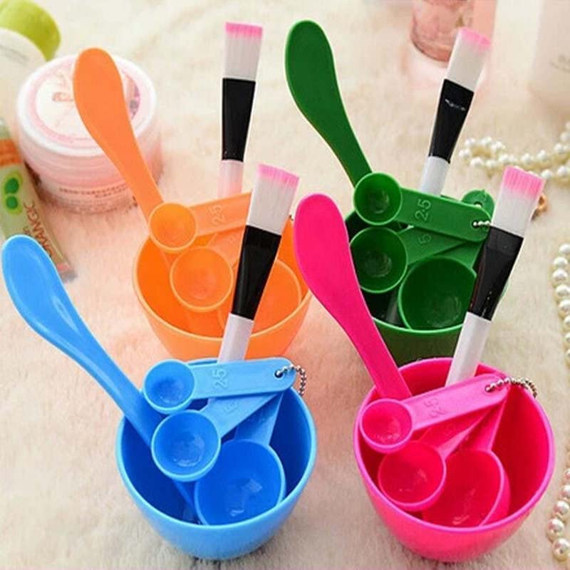 J3G J3G 6 IN 1 DIY Custom face applicator mask brush Soft mixing bowlbrushstick small short Facial face Mask Brush tool set of 6 - Image 2