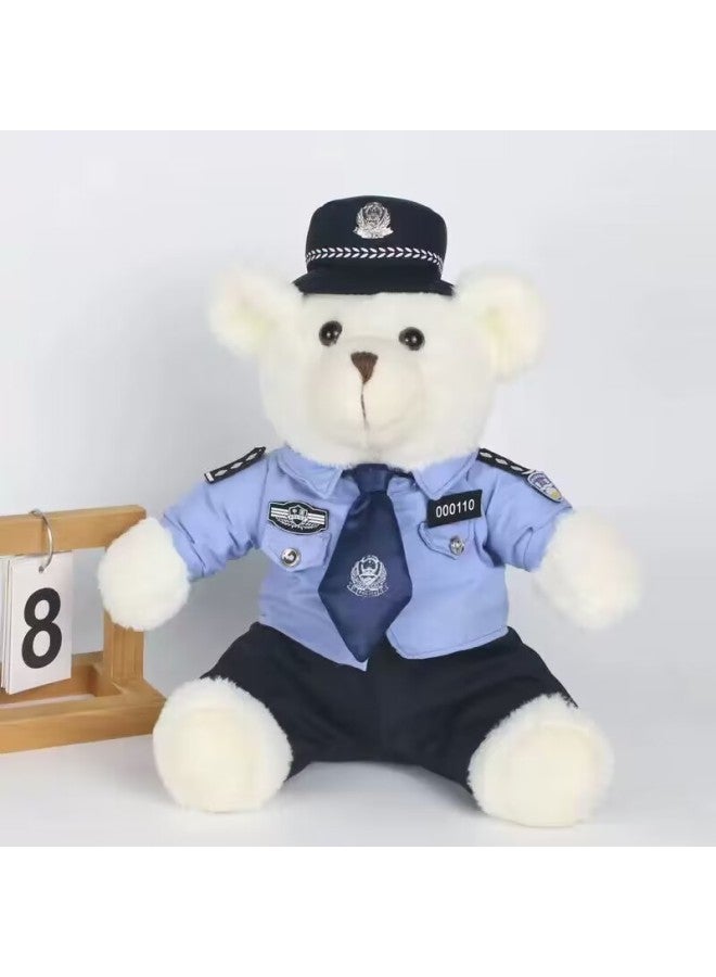 Police Bear Riding Suit Doll Traffic Police Bear Firefighter Promotional Gift Doll Special Police Plush Toy-Color:Brown Special Police Bear [in Stock]]-Height:35cm - Image 5