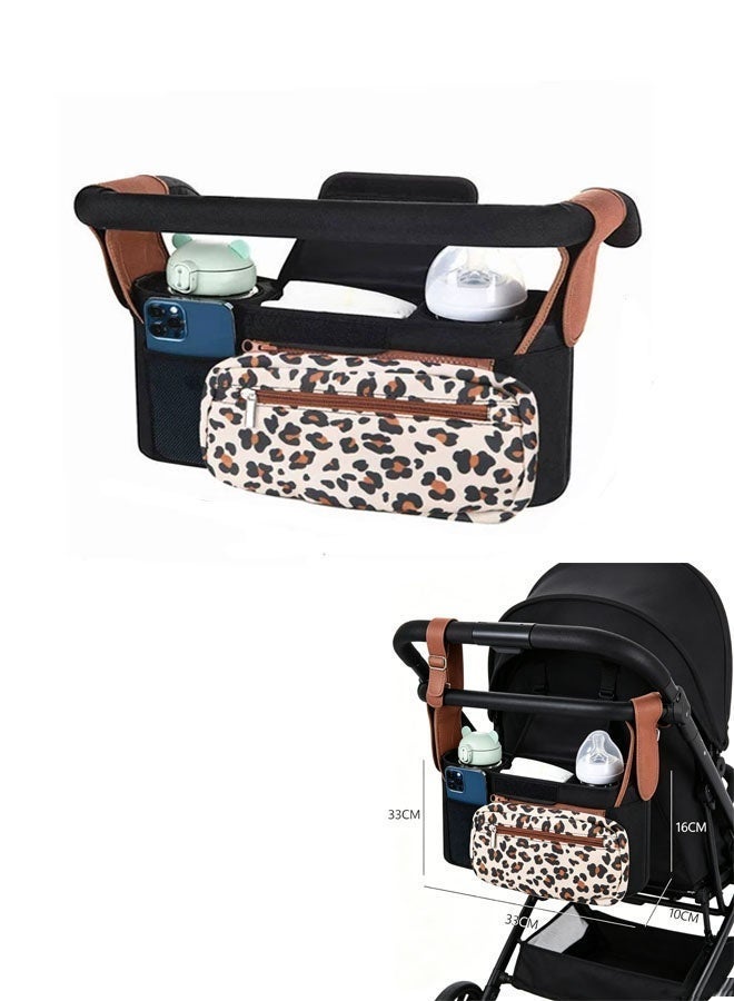 Bukela Universal Stroller Organizer with Insulated Cup Holder, Stroller Caddy Bag Accessories, Stroller Cup Holder Organizer for Baby Stroller - Image 1
