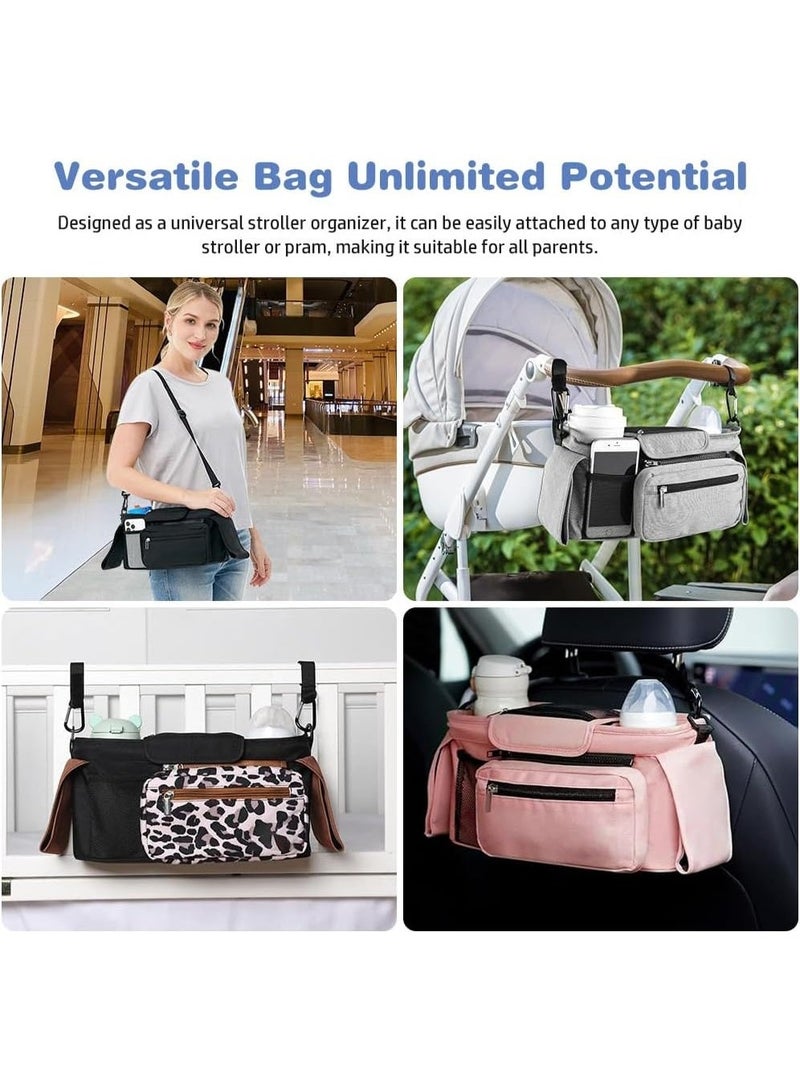 Bukela Universal Stroller Organizer with Insulated Cup Holder, Stroller Caddy Bag Accessories, Stroller Cup Holder Organizer for Baby Stroller - Image 5