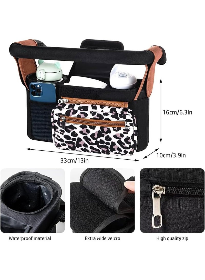 Bukela Universal Stroller Organizer with Insulated Cup Holder, Stroller Caddy Bag Accessories, Stroller Cup Holder Organizer for Baby Stroller - Image 4