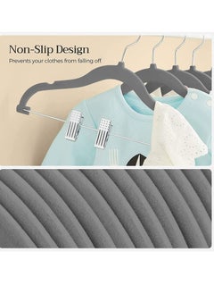 Red Dot Gift 20-Pack  Of Baby Velvet Pants Hangers With Cilp Non-Slip Clothes Hangers with clip for Kids,Space Saving,Kids Pants Hangers or Baby Closet Organizer.  - Image 2