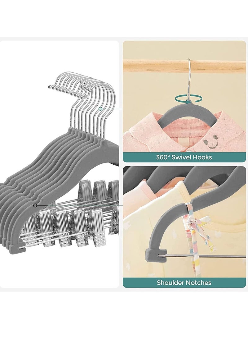 Red Dot Gift 20-Pack  Of Baby Velvet Pants Hangers With Cilp Non-Slip Clothes Hangers with clip for Kids,Space Saving,Kids Pants Hangers or Baby Closet Organizer. - Image 3