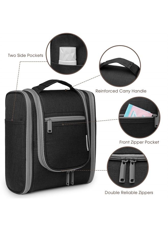 Narwey Hanging Travel Toiletry Bag Cosmetic Make up Organizer for Women and Men (Medium, Black) - Image 4