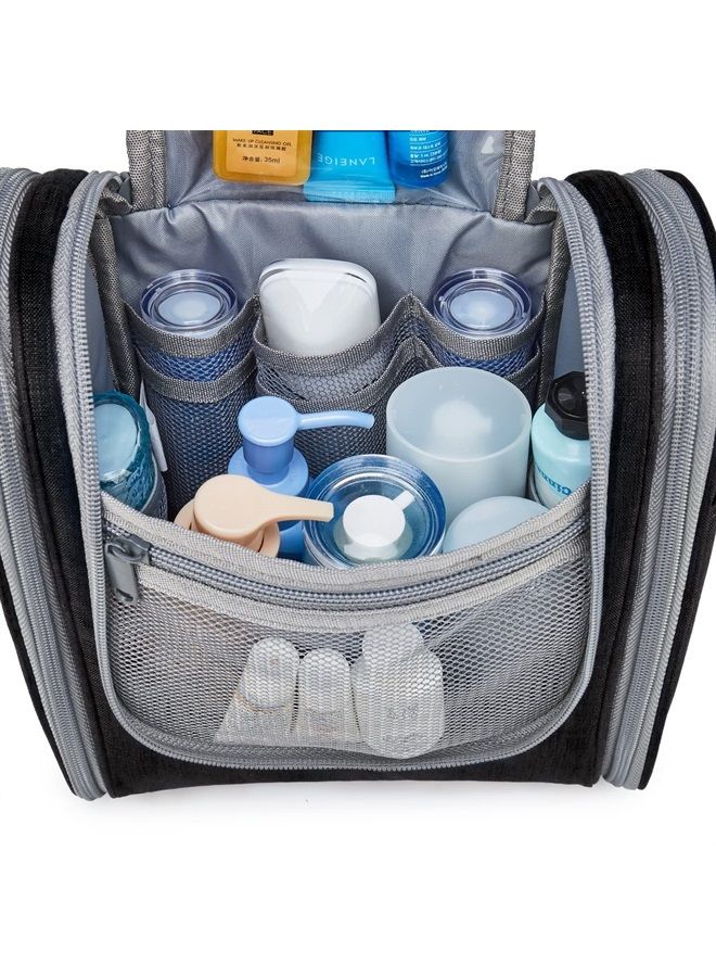 Narwey Hanging Travel Toiletry Bag Cosmetic Make up Organizer for Women and Men (Medium, Black) - Image 3