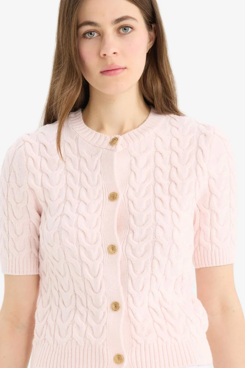 DeFacto Regular Fit Crew Neck Knitwear Cardigan