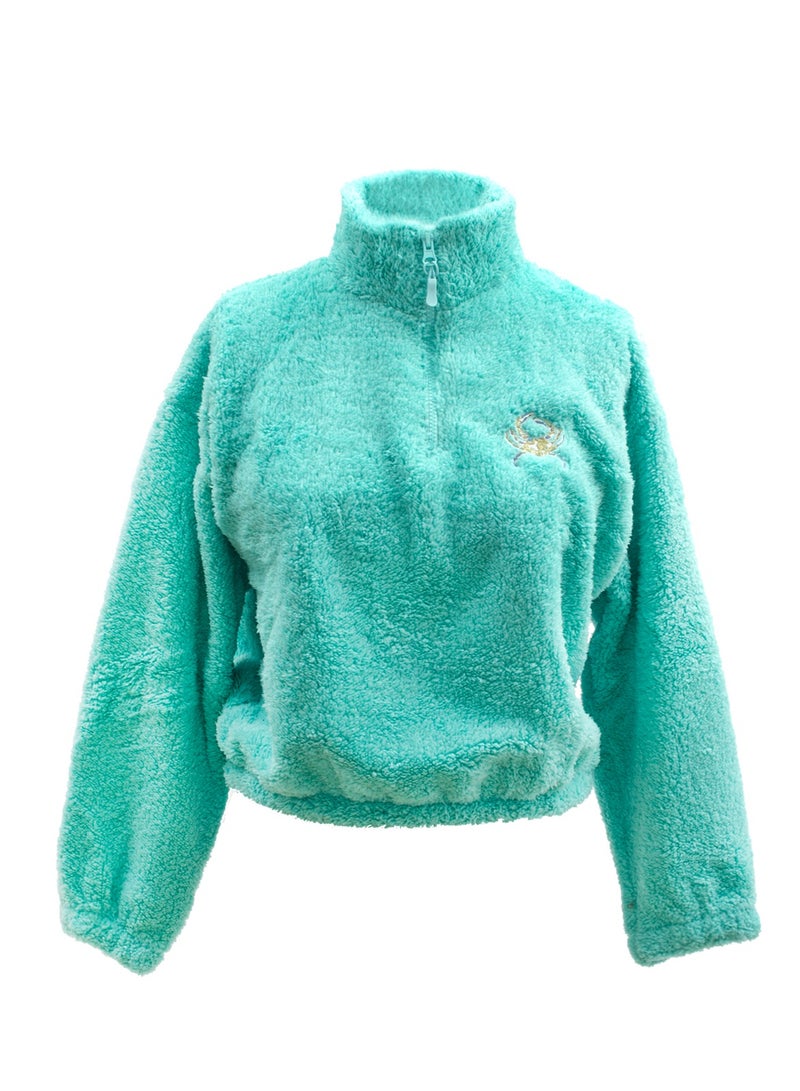 Anemoss Women’s Fleece Jacket, Quarter Zip, Classic Fit, Long Sleeve, Super Soft, Lightweight, Cute, Warm, Women’s Fleece Pullover, For Spring and Winter, Made in Turkey - Image 2