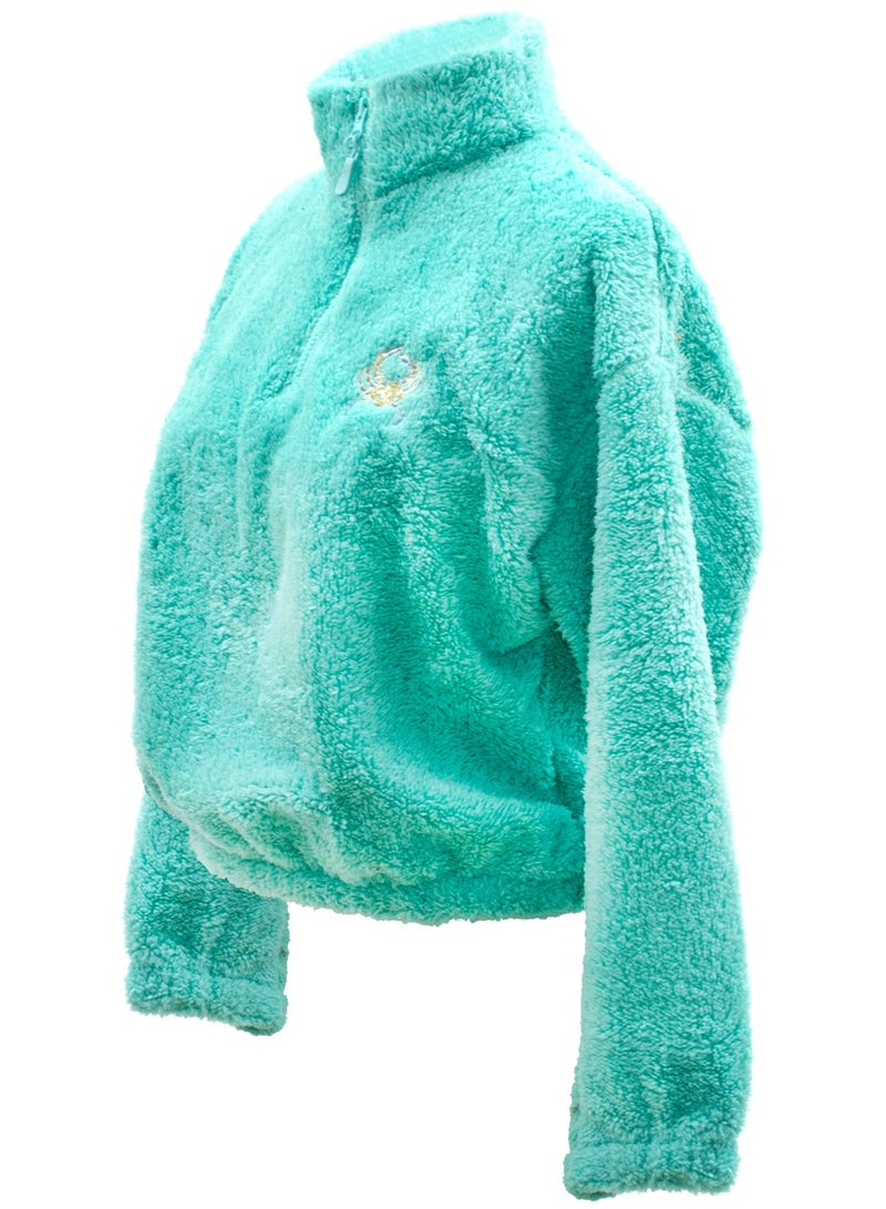 Anemoss Women’s Fleece Jacket, Quarter Zip, Classic Fit, Long Sleeve, Super Soft, Lightweight, Cute, Warm, Women’s Fleece Pullover, For Spring and Winter, Made in Turkey - Image 3