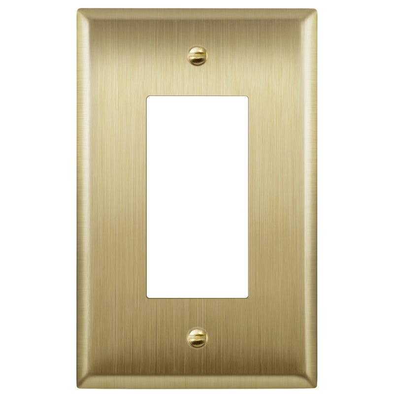 LIDER Decorator Switch or Receptacle Metal Wall Plate Stainless Steel Outlet Cover Corrosion Resistant MidSize 1Gang 488 x 311 201 Stainless Steel LMWP31MBB Brushed Brass