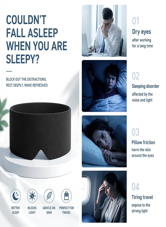 TINGIC Sleep Eye Mask Suitable for Both Lying Flat Side Sleeping Provides Protection Day Night Unisex Blackout Mask Sleepers Cooling Gel Material Gentle Bbreathable Refreshing - Image 2