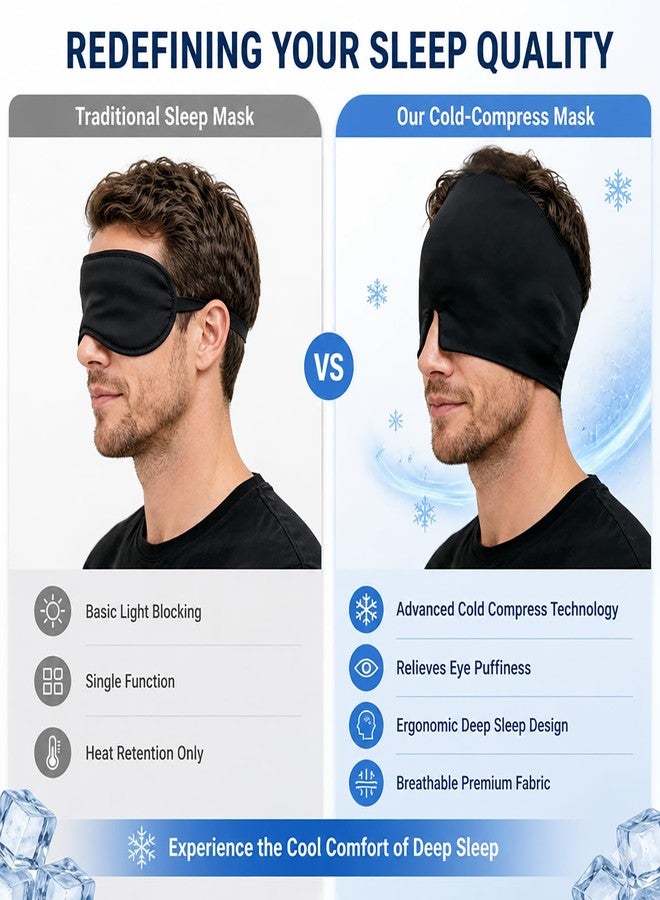 TINGIC Sleep Eye Mask Suitable for Both Lying Flat Side Sleeping Provides Protection Day Night Unisex Blackout Mask Sleepers Cooling Gel Material Gentle Bbreathable Refreshing - Image 4