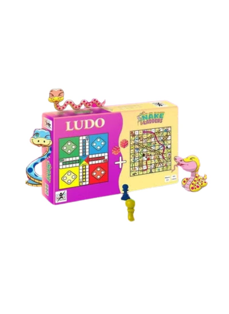 MUMS PLANET Classic Double-Sided Board Game Set - Jumbo Ludo and Snakes and Ladders, Classic Family Game for Kids-Card games - group games - games for friends and family  - Image 1