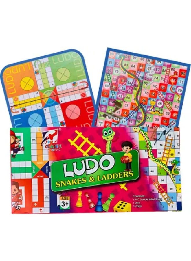 MUMS PLANET Classic Double-Sided Board Game Set - Jumbo Ludo and Snakes and Ladders, Classic Family Game for Kids-Card games - group games - games for friends and family  - Image 3