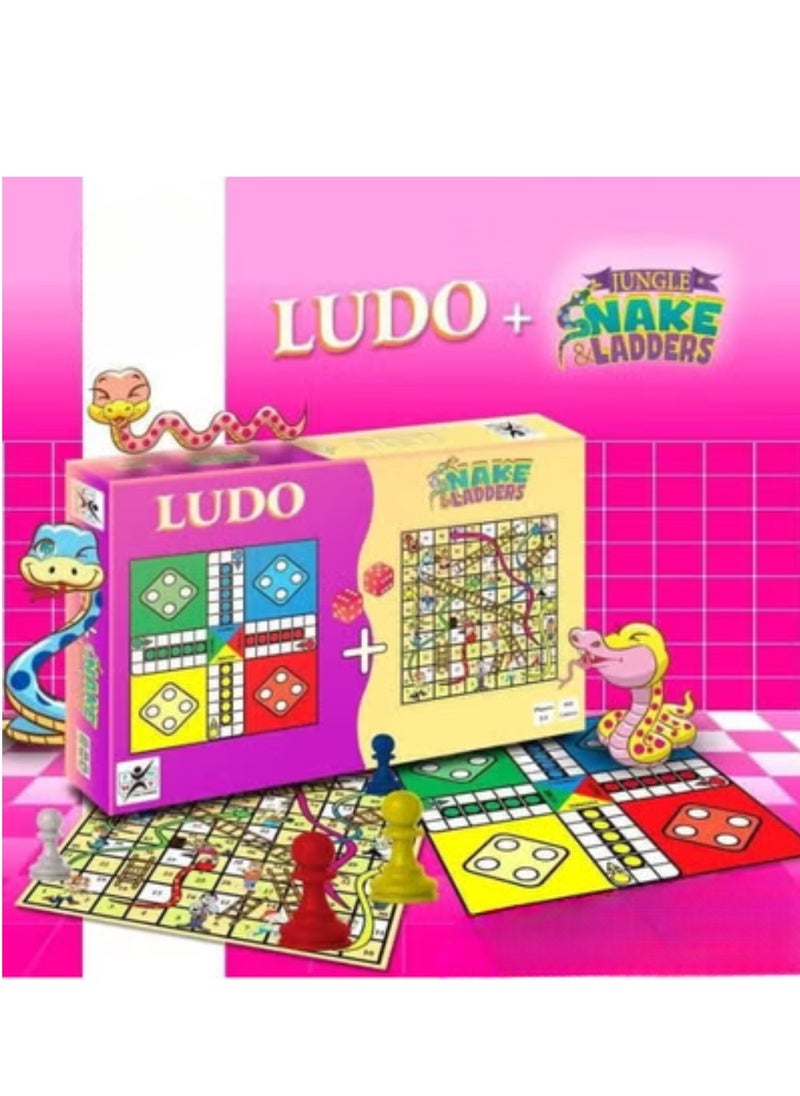 MUMS PLANET Classic Double-Sided Board Game Set - Jumbo Ludo and Snakes and Ladders, Classic Family Game for Kids-Card games - group games - games for friends and family  - Image 2