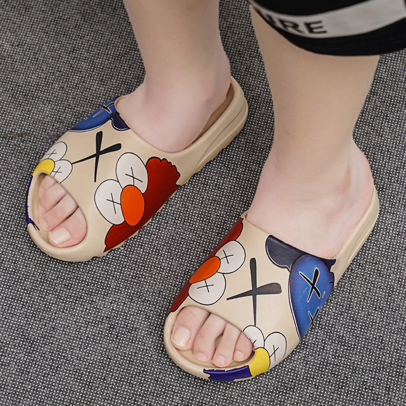 Autumn 2020 New Korean Style Home Simple Style Fashionable Personalized Trendy One-Legged Slippers Parent-Child Slippers - Image 5