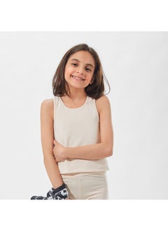 Mojo Girls' Cross Back Top Comfortable Beige