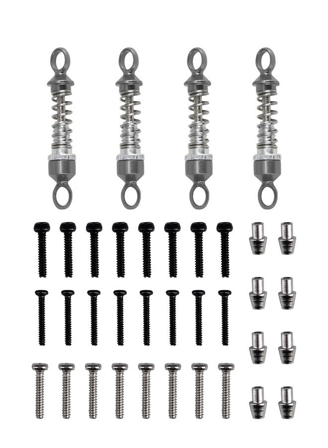 Abendor 4PCs Aluminum Adjustable Soft and Hard Shock Absorber RC Car Upgrade Modified Parts for WLtoys 1/28 RC Car K969 K989 K999 P929 4WD Short Course Drift Car(Titanium) - Image 1