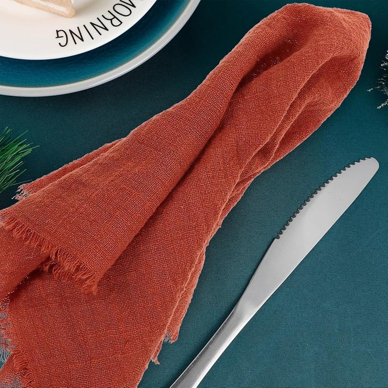 Soft Cotton Square Dinner Napkins Reusable Solid Color for Wedding Party Home Dining - Image 5