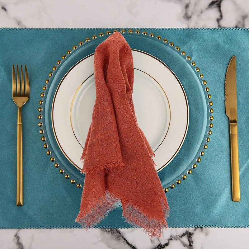 Soft Cotton Square Dinner Napkins Reusable Solid Color for Wedding Party Home Dining - Image 4