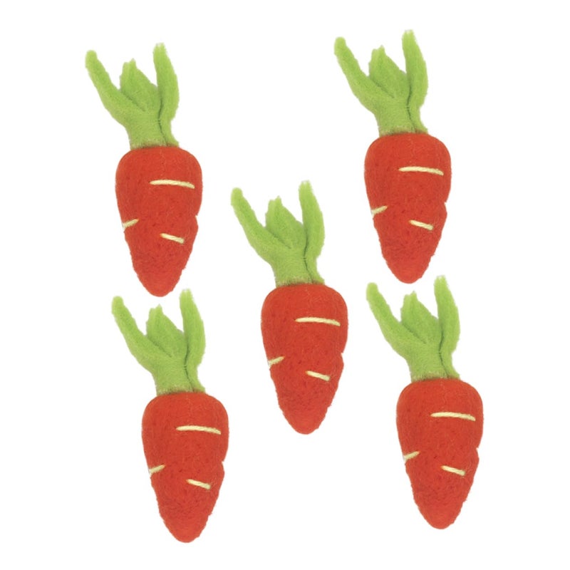 Felt Carrot Charms Easter Craft Kit Spring Table Decorations 5 Pieces - Image 2