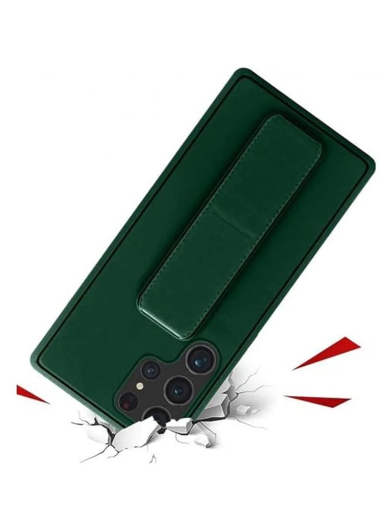 Denx Magnetic Case for Samsung Galaxy S24 Ultra, Back Stand Case Magnetic Car Holder, Premium Silicone Horizontal & Vertical Kickstand, with Multi Stand for Samsung Galaxy S24 Ultra (Dark Green) - Image 2