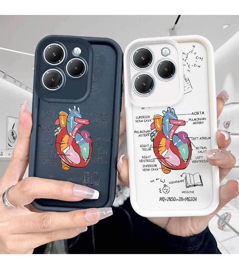 Mixed Color 2 Heart Chemistry Phone Case Compatible with Hot 30 Spark 20 Pro Plus Hot9 10 11 20 30 40 Smart6 7 8 Note 30 Pro Infinix GT 10 Pro Spark 6 Go 8C 10 Pop7 Pro Nova4 Pro - Image 1
