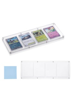 SYOSI Trading Card Frame Holder Stand Display-4 Slots 35-75PT Universal Magnetic Acrylic Game Card Case, Baseball Card Holder, Hard Acrylic Card Cases, Fit for Standard Card  - Image 1