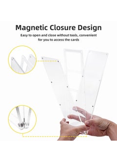 SYOSI Trading Card Frame Holder Stand Display-4 Slots 35-75PT Universal Magnetic Acrylic Game Card Case, Baseball Card Holder, Hard Acrylic Card Cases, Fit for Standard Card  - Image 4