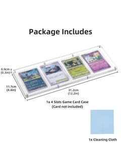 SYOSI Trading Card Frame Holder Stand Display-4 Slots 35-75PT Universal Magnetic Acrylic Game Card Case, Baseball Card Holder, Hard Acrylic Card Cases, Fit for Standard Card  - Image 2