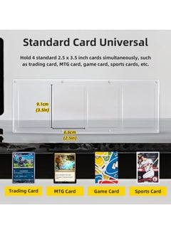 SYOSI Trading Card Frame Holder Stand Display-4 Slots 35-75PT Universal Magnetic Acrylic Game Card Case, Baseball Card Holder, Hard Acrylic Card Cases, Fit for Standard Card  - Image 3