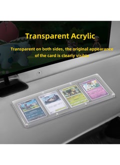 SYOSI Trading Card Frame Holder Stand Display-4 Slots 35-75PT Universal Magnetic Acrylic Game Card Case, Baseball Card Holder, Hard Acrylic Card Cases, Fit for Standard Card  - Image 5