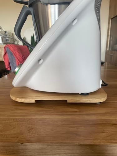EFO Sliding board compatible with Thermomix TM5 and TM6 | Wooden board with handles and gliding pads | Accessory compatible for easy moving and worktop protection | Kitchen tool | Natural - Image 4