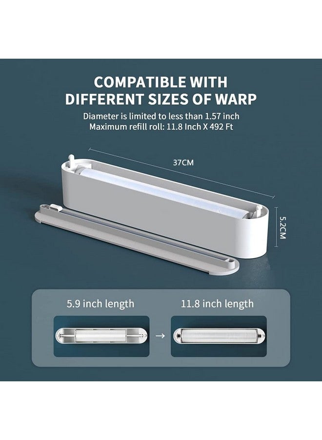 DriveLink Refillable Magnetic Plastic Wrap Dispenser With Slide Cutter, Sturdy Food Cling Film Cutter, Press and Seal Wrap, 12" x 328' Roll BPA Free  - Image 2