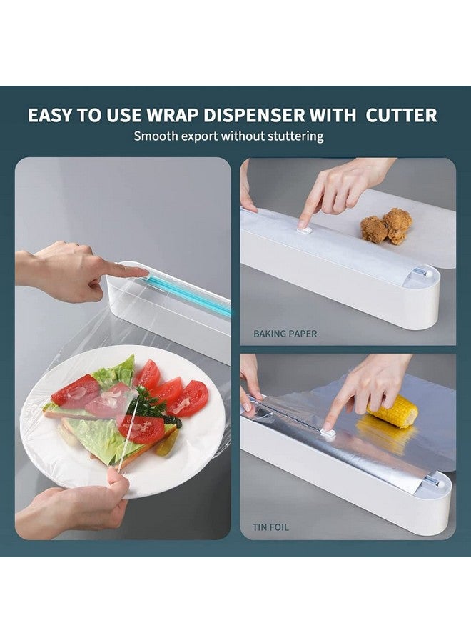 DriveLink Refillable Magnetic Plastic Wrap Dispenser With Slide Cutter, Sturdy Food Cling Film Cutter, Press and Seal Wrap, 12" x 328' Roll BPA Free  - Image 4