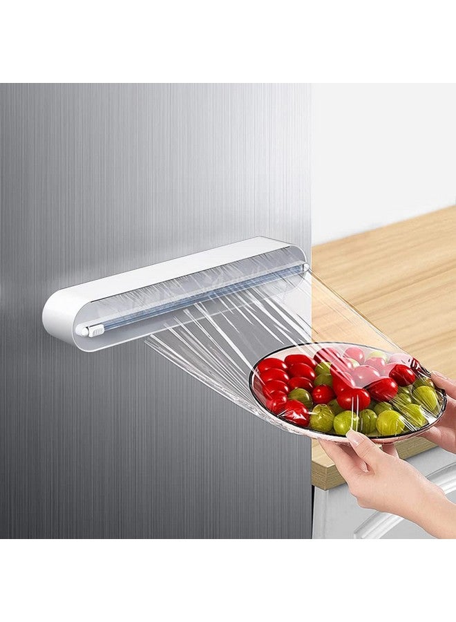 DriveLink Refillable Magnetic Plastic Wrap Dispenser With Slide Cutter, Sturdy Food Cling Film Cutter, Press and Seal Wrap, 12" x 328' Roll BPA Free  - Image 1