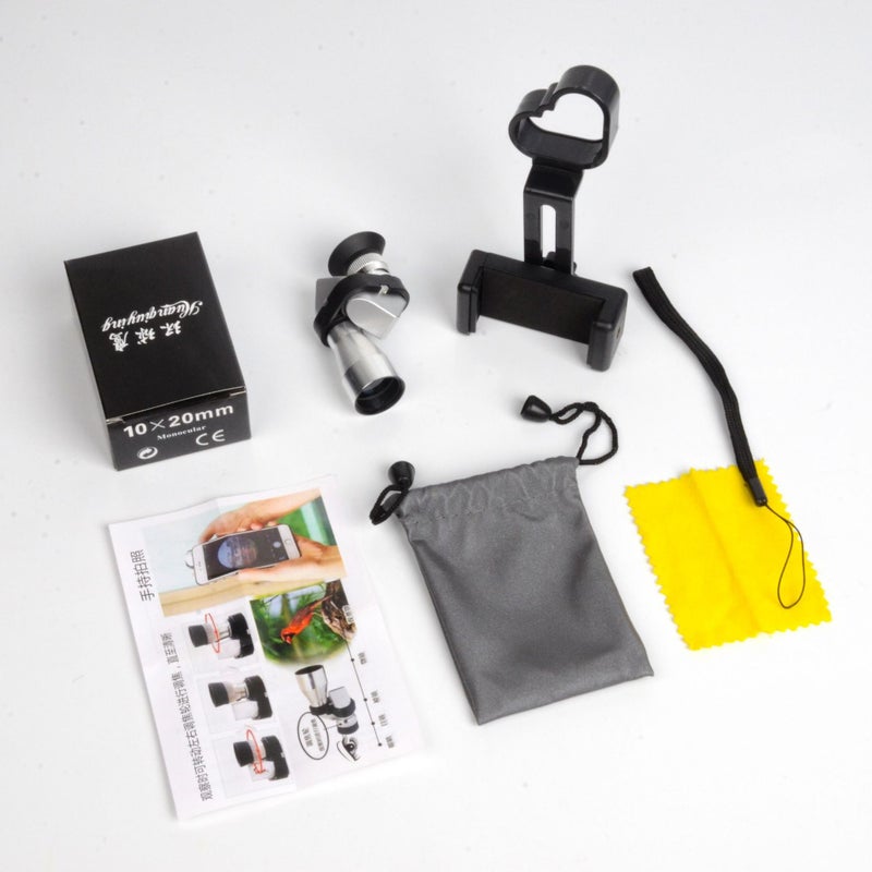 Corner Metal Telescope Shake Shop 10X20 Microscope Mobile Phone Po Monocular Telescope - Image 1