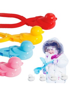 Velidy Snowball Maker Toys 4Pcs Cartoon Duck Snowball Maker Clip Outdoor Sports Snow Sand Mold For Kids, Children Snow Ball Fights, Winter Outdoor Activities Random Color  - Image 2
