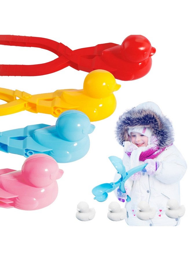 Velidy Snowball Maker Toys 4Pcs Cartoon Duck Snowball Maker Clip Outdoor Sports Snow Sand Mold For Kids, Children Snow Ball Fights, Winter Outdoor Activities Random Color  - Image 2