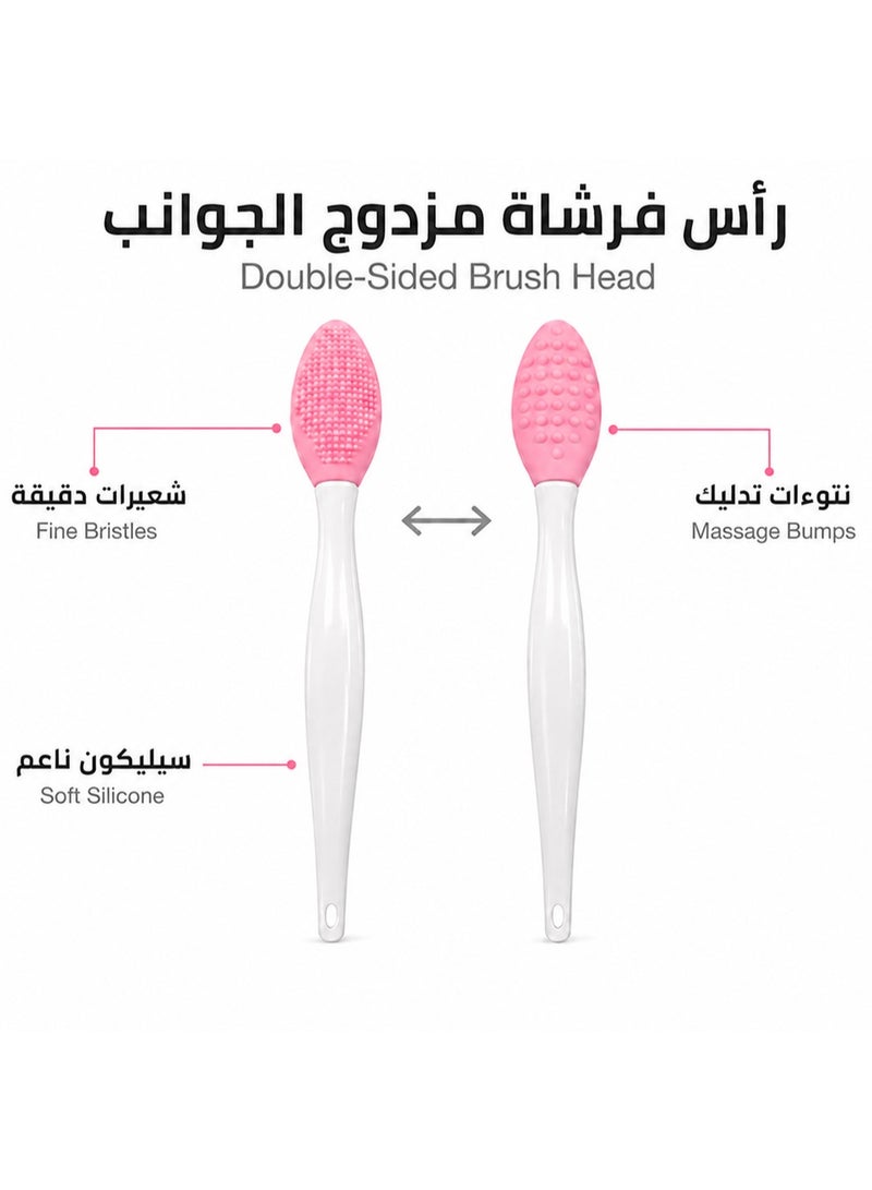 6 PCS Double-Sided Silicone Cat Grooming Brush Set, Soft Pet Chin & Face Cleaning Brush for Blackhead & Cat Acne Care, Gentle Exfoliating Massage Brush with Fine Bristles for Cats, Kittens, Puppies & Small Pets, Yellow, Pink & Green - Image 2