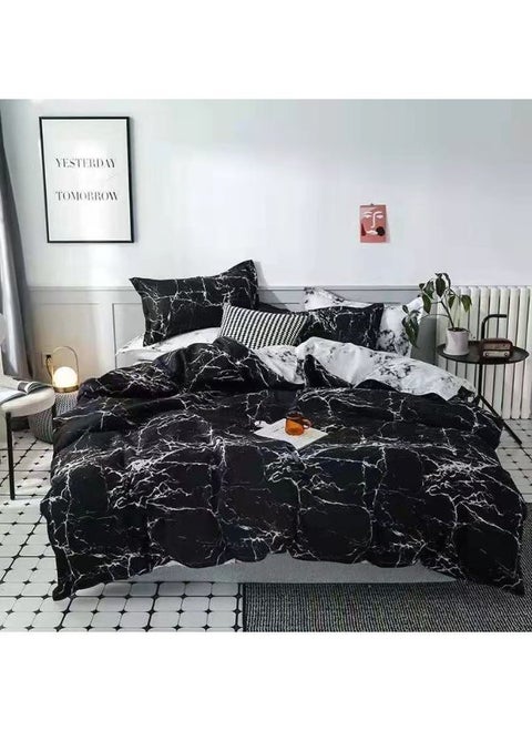 400 Thread Count Microfiber Fitted Sheet King Size 220 X 240 Bedsheet Cover Up to 200 X 200+30cm with Luxury Fitted Bedsheet 4 Pillow Covers Standard Size Multicolor