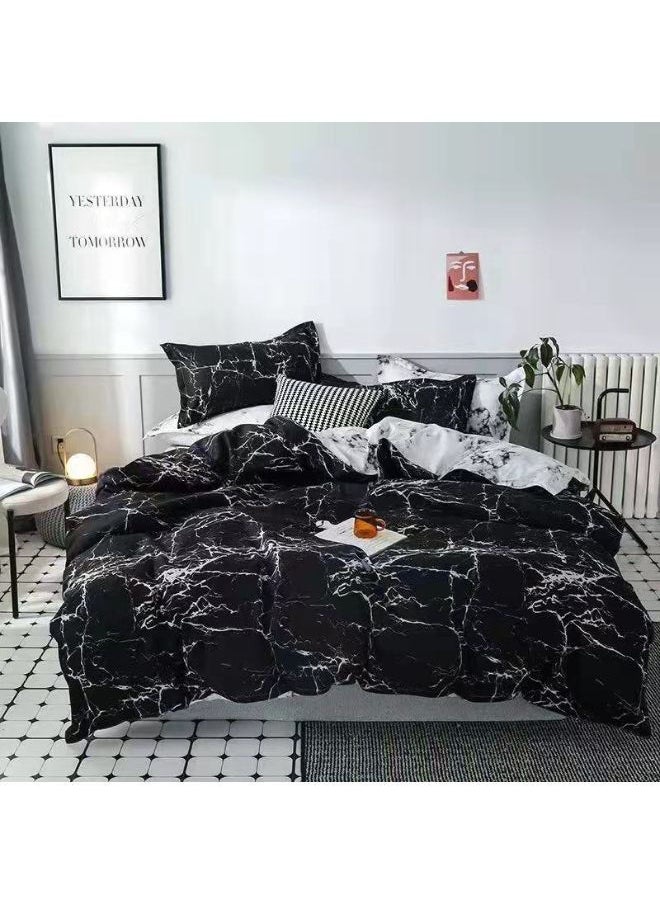 Haokang - 400 Thread Count Microfiber Fitted Sheet King Size 220 X 240 Bedsheet Cover Up to 200 X 200+30cm with Luxury Fitted Bedsheet 4 Pillow Covers Standard Size Multicolor - Image 1