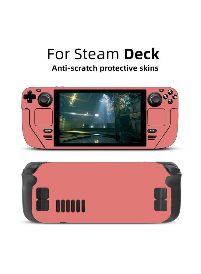 For Steam Deck Game Machine Anti-scratch Solid Color Pattern Steam Deck Steam Deck Sticker-Model:steam Deck Sunset Red - Image 1